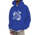 thumbnail image 1 of Mens Hoodies Pullover Solid Fleece Lined Long Sleeve Crewneck Sweatshirt Tops with Pocket Fall Winter Comfrt Hoodie Gift For Men (BU1-d, 2XL), 1 of 4