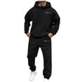 thumbnail image 1 of Mens Hoodies Relaxed Fit 2 Piece Set Long Sleeve Letter Print Hoodie with Pocket And Sweatpants Fall Lounge Set Men's Fashion Hoodies Sweatshirts, 1 of 6