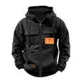 thumbnail image 1 of Mens Hoodies Sevevn Men's Cargo Hoodie Casual Sports Multi Pocket Long Sleeve Zipper Hooded Sweatshirt Jacket, 1 of 6