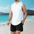 thumbnail image 1 of Mens Hoodies Sleeveless Shirts Casual Solid Color Pullover Lightweight Breathable Athletic Workout Basketball Running Gym Tank Tops, 1 of 8