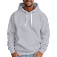 thumbnail image 1 of Mens Hoodies Soild Color Pullovers ,Spring Winter Oversize Loose Hoodie Casual Sweatshirt ,Long Sleeve Full Zip Hooded With Pocket Outerwear Clothes XL, 1 of 6