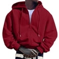 thumbnail image 1 of Mens Hoodies Soild Color Pullovers ,Zip Up Hoodie Casual Sweatshirt ,Long Sleeve Full Zip Hooded With Pocket Outerwear Clothes XXXL, 1 of 6