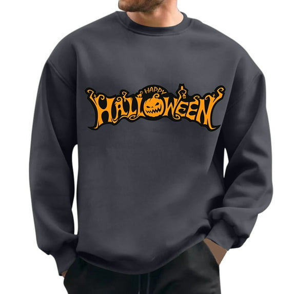 Mens Hoodies Solid Hoodie Mens Shirts Men Skirt Set Full Zip Thin Feat Hoodies Men Male Autumn And Winter Tops Halloween Themed Hoodless Printing Long Sleeve Pullover Sweatshirt Gray L