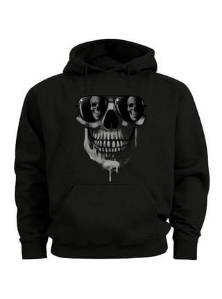 Hooded 3d skull print trippy clearance hoodie