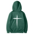 thumbnail image 1 of Mens Hoodies Sweatshirt Pullover Jesus Inspirational Religious Faith Cross Graphic Hooded Zip Up Hoodie for Men,Green,2XL, 1 of 5