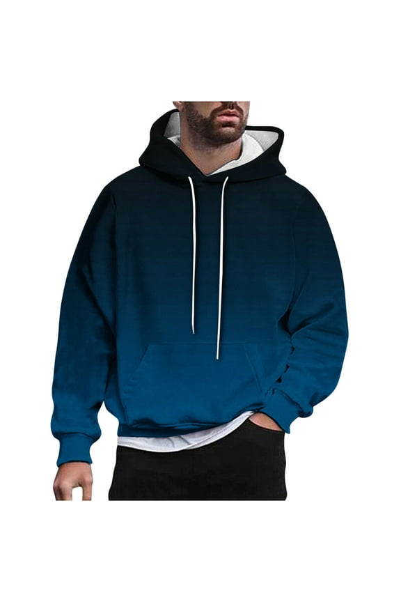 Mens Hoodies Tactical Sweatshirt Gradient Retro Pullover Sweater Training Running Thermal Sweatshirts Coat Round Collar Lightweight Work Leaisure Tracksuit Top Size M-4xl