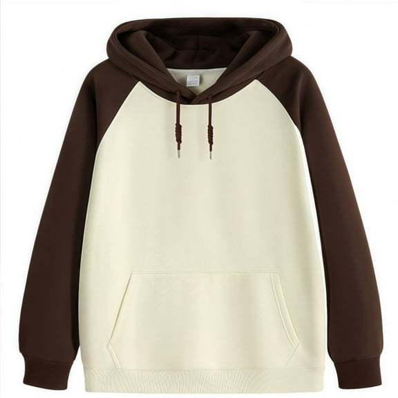 Mens Hoodies Teenage Clothes Color Blocking Drawstring Hoodie Pullover Casual Fall Hoodies
