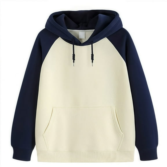 Mens Hoodies Teenage Clothes Color Blocking Drawstring Hoodie Pullover Casual Fall Hoodies