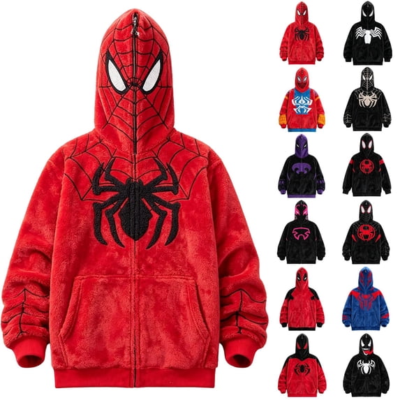 Mens Hoodies Unisex Novelty Superhero Mask Hoodie Full Zip Up Face Cover Sweatshirt Casual Fleece Costume