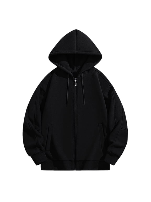 Mens Hoodies Zip up Drawstring Hooded Sweatshirt Fitted Long Sleeve Pullover Top Windbreaker Training Gym Hooded Jacket Loose Fall Activewear Parker Coat Top Size M-5XL