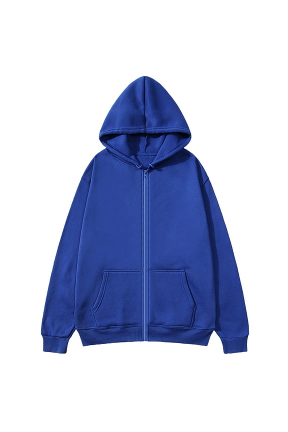 Mens Hoodies Zip Up Solid Color Fleece Lined Jackets Spring Fall Sweatshirts Zipped Hoodie Long Sleeve Tops Casual Hooded Jacket with Pockets Active Wear Hoody for Sports Running