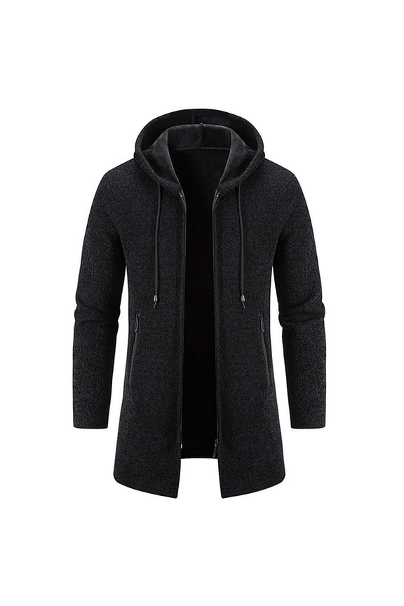 Mens Hoodies Zip up Trench Coat Hooded Sweatshirt Fitted Long Sleeve Pullover Top Windbreaker Training Gym Hooded Jacket Loose Fall Activewear Parker Coat Top