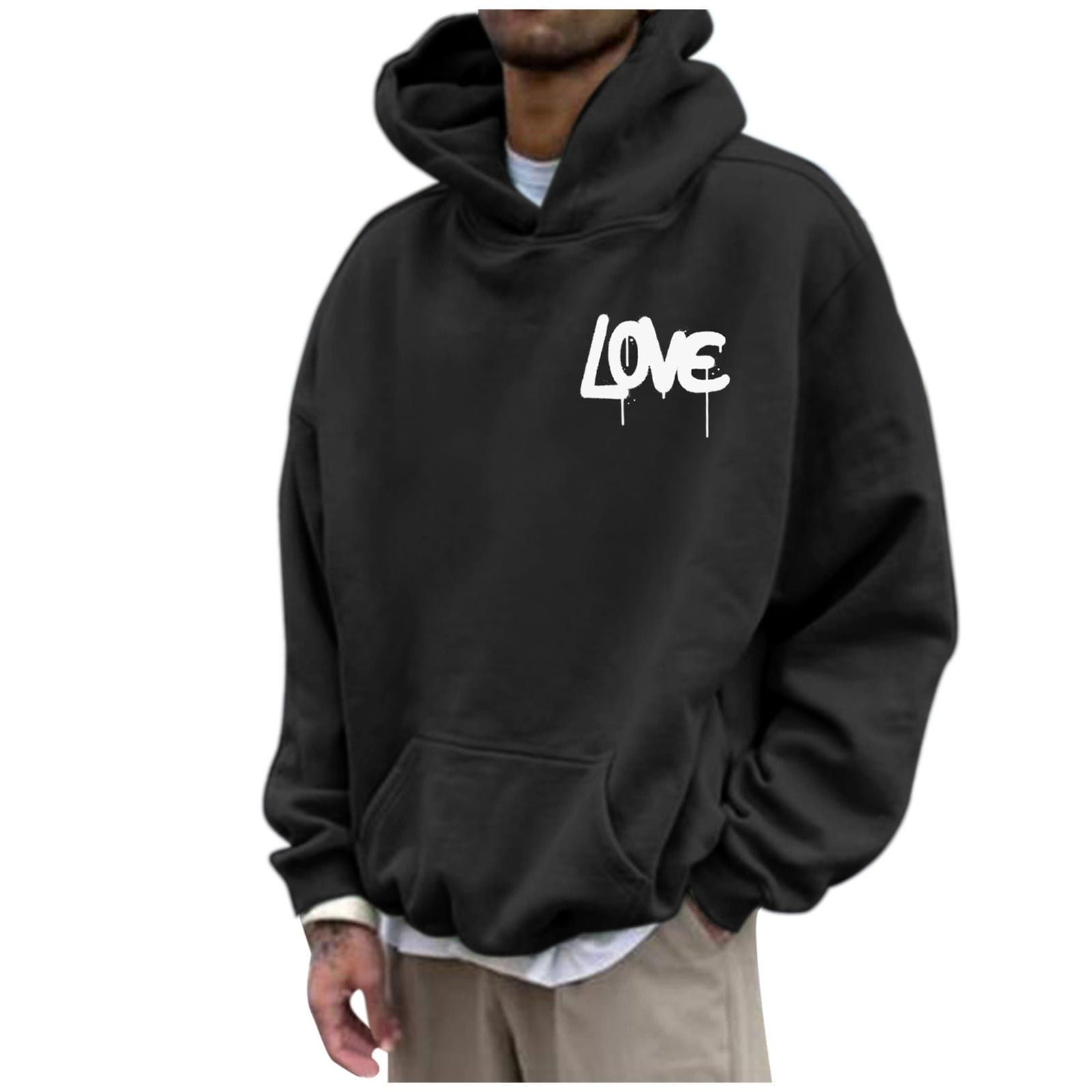 Mens Hoodies Zip Up Lightweight Casual Hooded Sweater Personalized Printed Coat Mens Sweatshirts No Hood Walmart