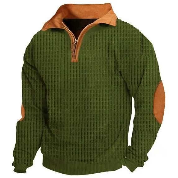 Mens Hoodless Hoodie Fashion Relaxed Comfortable Solid Color Long Sleeve Mes Activewear,Green,L