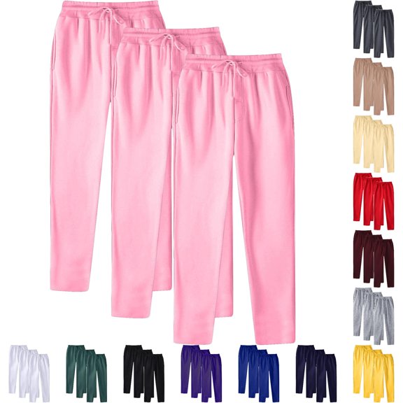 Mens Hop Casual Track Pants with Lace Up Athletic Joggers Pocket Streetwear Tapered Sweatpants for Training Running 3PCS