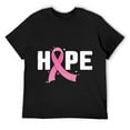 thumbnail image 1 of Mens Hope Breast Cancer Awareness Pink Ribbon Support Graphic Short Sleeve T-Shirt Black, 1 of 5