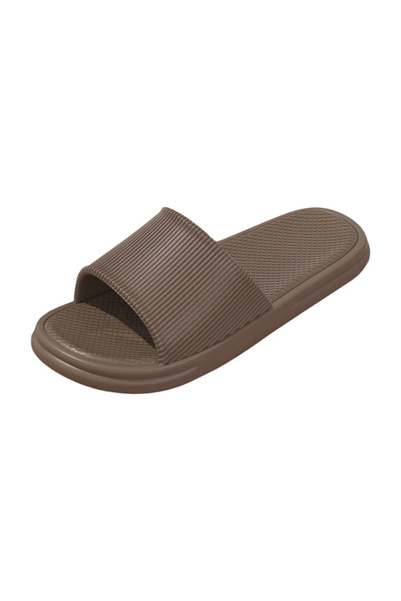 Mens House Slippers & Pool Slides, Quick-Dry Cushioned Comfort for Shower Beach, Lightweight Water-Resistant EVA Slide Sandals in Coffee Brown,Size 44