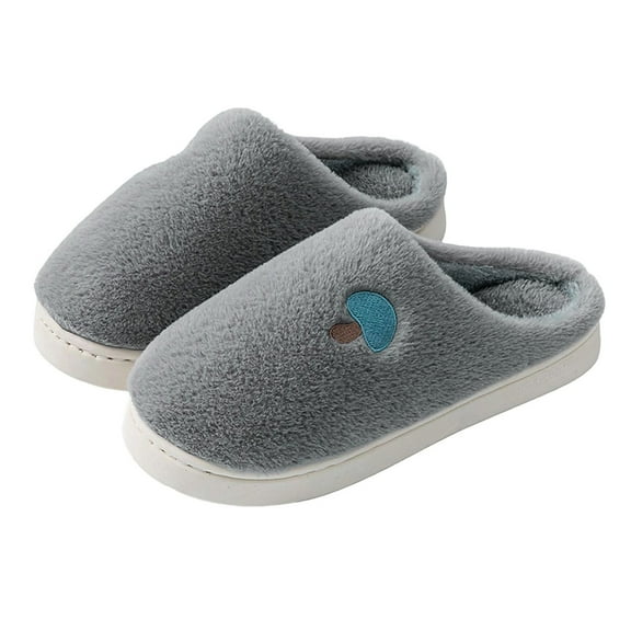 Mens House Slippers Thick Sole Warm Slip On House Shoes Embroidery Non Slip Comfortable Casual Indoor Outdoor Mens Slipper Size 42