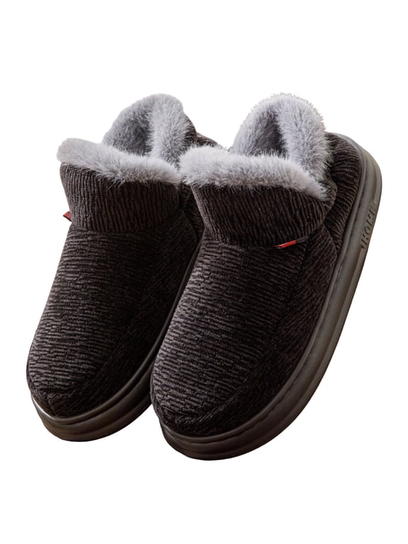 Mens House Slippers Winter Memory Foam Pull On House Shoes Winter Non Slip Comfortable Casual Indoor Outdoor Warm Mens Slipper Size 41