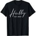 thumbnail image 1 of Mens Hubby Est 2025 Just Married Newlywed Couple Honeymoon T-ShirtMen and women, Black T-shirt, size: Extra large, 1 of 4