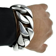 Mens Huge Bracelet 316L Stainless Steel 30 MM Wide Chunky Cuban Link Big 8.5" x 30MM
