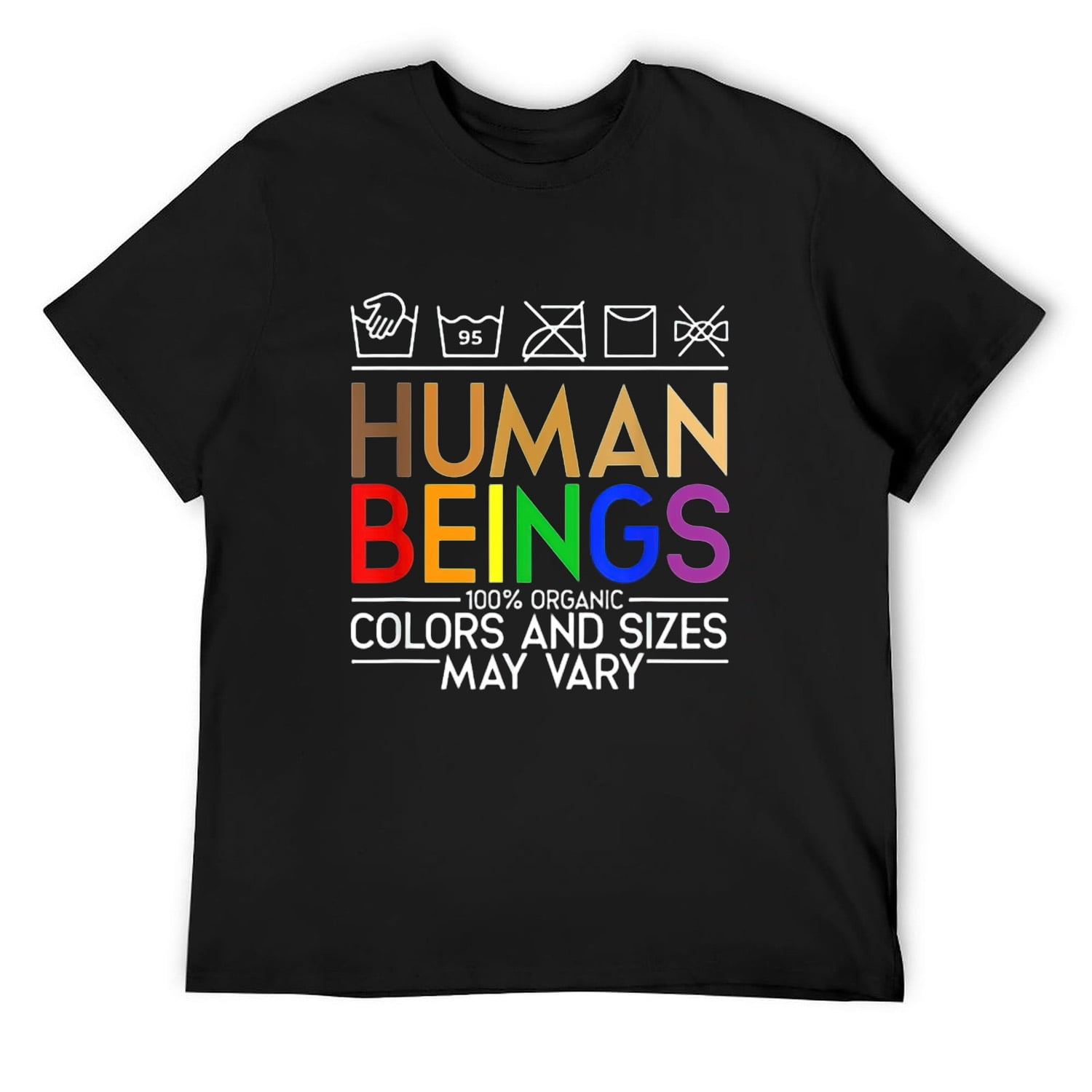 T-Shirt Homme LGBT Pride - Design Coloré 'Human Beings' - Multicolore - Coton - Neuf Avec Étiquettes