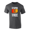 thumbnail image 1 of Mens Humorous Funny Colorful Distressed Stupid Tree Disc Golf Design Mens Short Sleeve T-Shirt-Heather Grey-5X-Large, 1 of 4