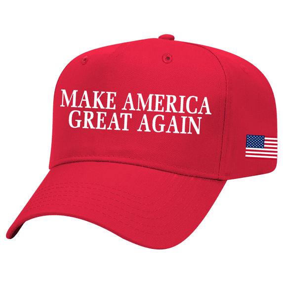 Mens Humorous Political Make America Great Again 45-47 USA Flag Embroidred Otto Baseball Cap-Red