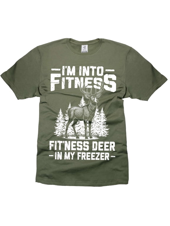 Mens Hunting t-shirt Hunter Gifts Hunting Joke Shirt Deer Joke Shirt Humorous Gifts (4X-Large Military Green)