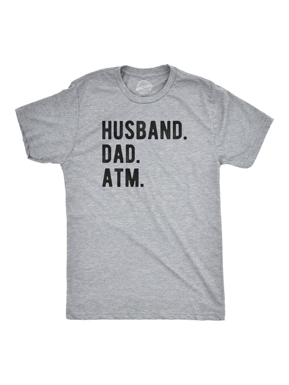 Mens Husband. Dad. ATM. T Shirt Funny Father's Day Tee Graphic Tees
