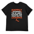 thumbnail image 1 of Mens Husband Fighting Leukemia | Cancer Support T-Shirt for Husband Black 4X-Large, 1 of 5