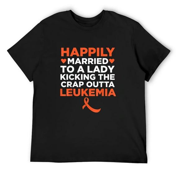 Mens Husband Fighting Leukemia | Cancer Support T-Shirt for Husband Black 4X-Large