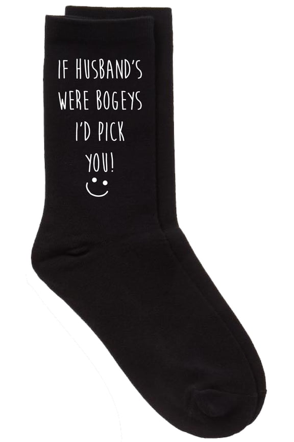 Mens Husband's Bogeys I'd Pick You Valentines Day Christmas Present Black Socks Gift