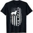 thumbnail image 1 of Mens Husky Dad Vintage American Flag Patriotic Husky Dog T-Shirt, 1 of 5