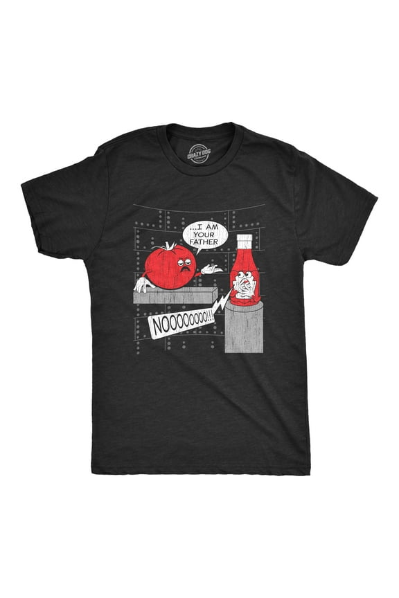 Mens I Am Your Father Ketchup T Shirt Funny Sarcastic Quote Tomato Graphic Novelty Tee for Guys Graphic Tees