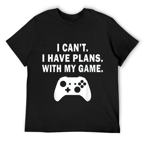 Mens I Can't I Have Plans With My Game Funny Gaming Video Gamer T-Shirt Black
