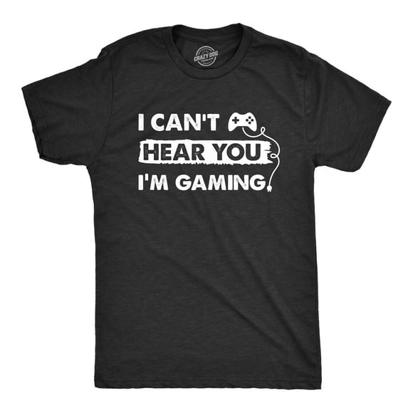 Mens I Cant Hear You Im Gaming T Shirt Funny Video Gamer Controller Tee for Guys Graphic Tees