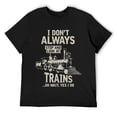 thumbnail image 1 of Mens I Don't Always Stop and Look at Trains Railroad T-Shirt Black Small, 1 of 5