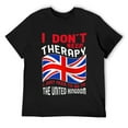 thumbnail image 1 of Mens I Don't Need Therapy I Just Need To Go To The United Kingdom T-Shirt Black, 1 of 5