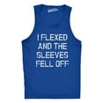 thumbnail image 1 of Mens I Flexed and The Sleeves Fell Off Tank Top Funny Sleeveless Gym Workout Shirt, 1 of 7