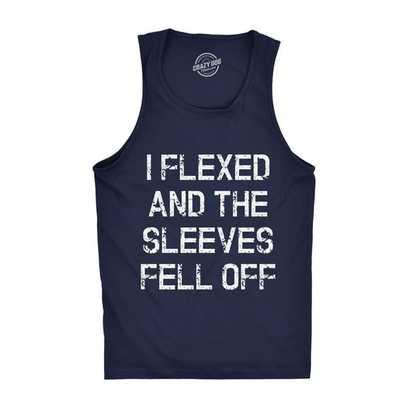 Mens I Flexed and The Sleeves Fell Off Tank Top Funny Sleeveless Gym Workout Shirt