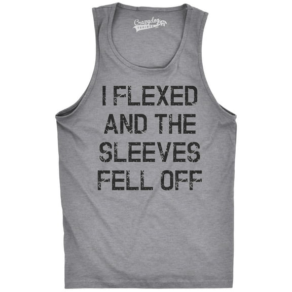Mens I Flexed and The Sleeves Fell Off Tank Top Funny Sleeveless Gym Workout Shirt