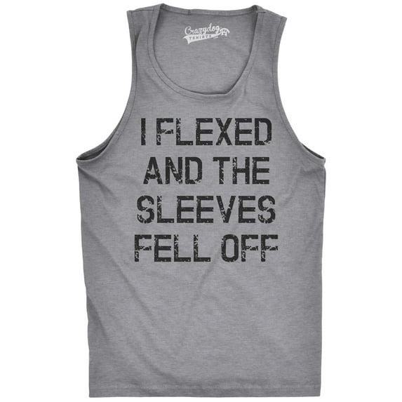 Mens I Flexed and The Sleeves Fell Off Tank Top Funny Sleeveless Gym Workout Shirt