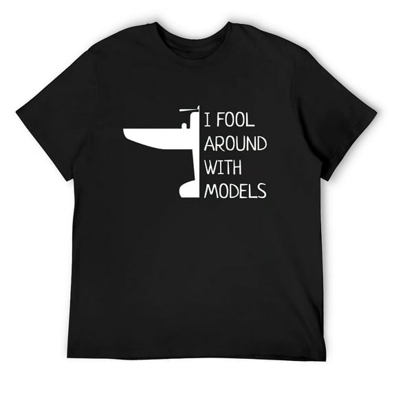 Mens I Fool Around With Models T-Shirt Black Medium