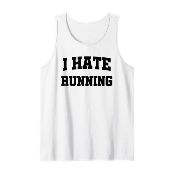 Mens I Hate Running Design Tank Top Size S-3XL
