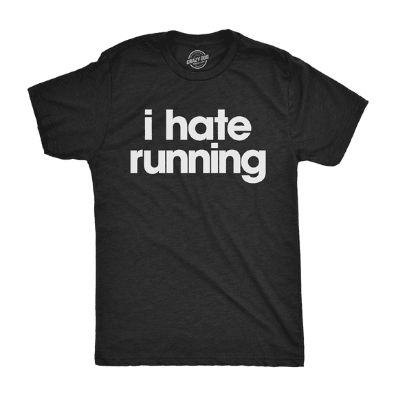 Mens I Hate Running T Shirt Funny Sarcastic Marathon Runner Fitness Workout Tee for Guys Graphic Tees