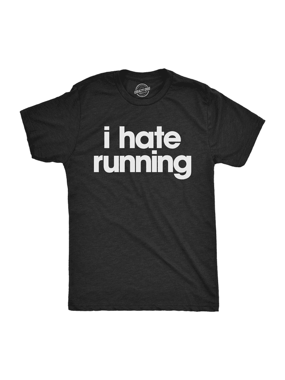 Mens I Hate Running T Shirt Funny Sarcastic Marathon Runner Fitness Workout Tee for Guys Graphic Tees