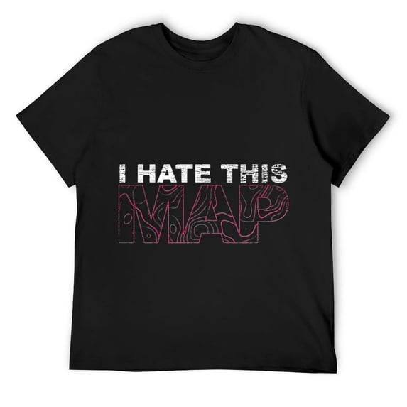 Mens I Hate This Map Video Games Funny Gamer Gift Gaming Short Sleeve T-Shirt Black