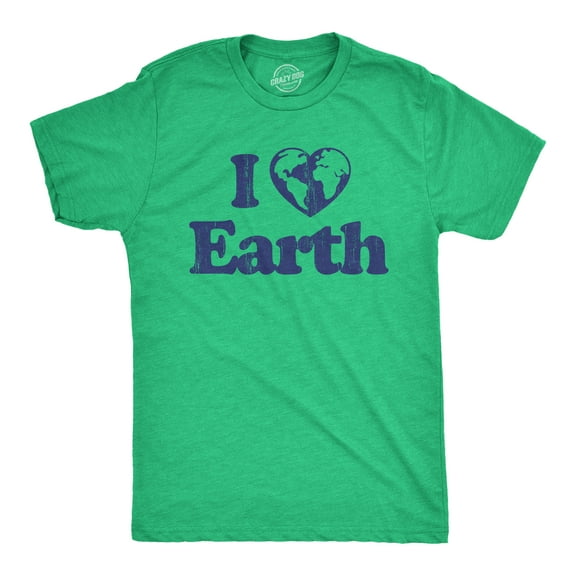Mens I Heart Earth T Shirt Funny Cool Earth Day Nature Lovers Novelty Tee for Guys Graphic Tees