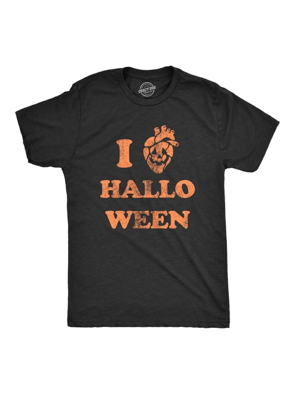 Mens I Heart Halloween T Shirt Funny Spooky Pumpkin Hollows Eve Lovers Tee for Guys Graphic Tees